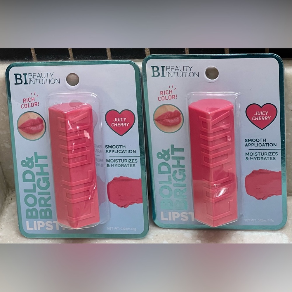 (2) Beauty Intuition Juicy Cherry Lipstick. Bold & bright